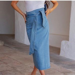 Never Fully Dressed Denim Jasper Wrap Skirt NWT